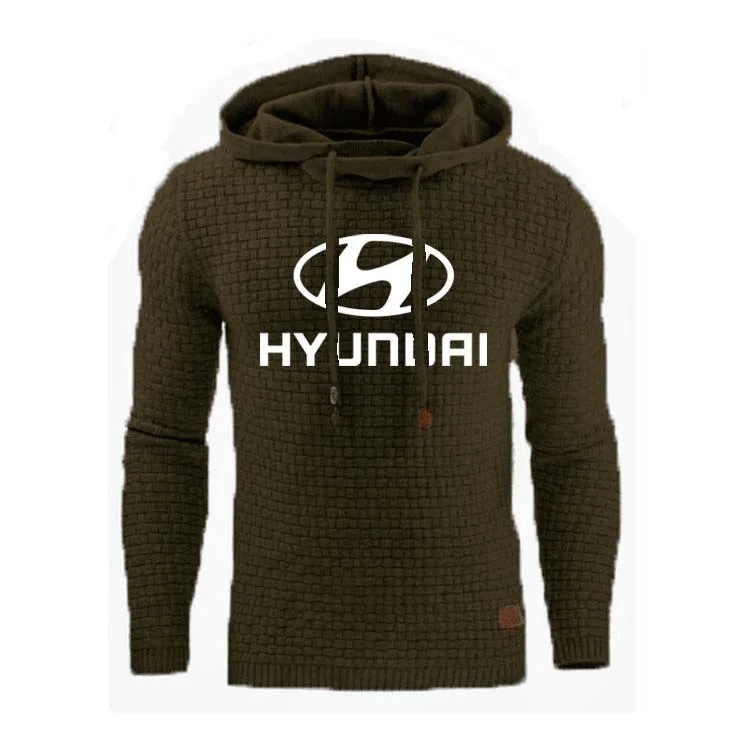 Толстовки для мужчин автомобиль Hyundai логотип печати Толстовка весна осенние мужские толстовки спортивная хип хоп harajuku Повседневная Толстовка спортивный костюм - Цвет: Армейский зеленый