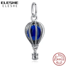 ELESHE, бусины из стерлингового серебра 925, Голубая Эмаль, воздушный шар, талисманы для путешествий, подходят к оригинальному браслету, ожерелье для женщин, сделай сам, хорошее ювелирное изделие