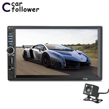 

2 Din 7 Inch MP5 Player LCD Touch Screen 7018B Car Radio Bluetooth Car Audio Support Rear View Camera Steering Wheel Controller