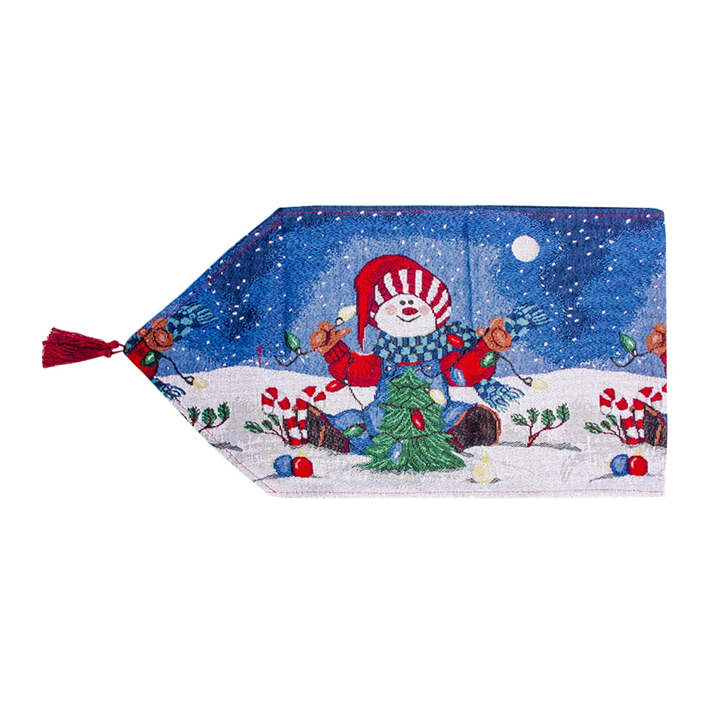 1 Flower Wreath Printed Tablecloth Christmas Table Cover Fashion Table Decor - Цвет: 1