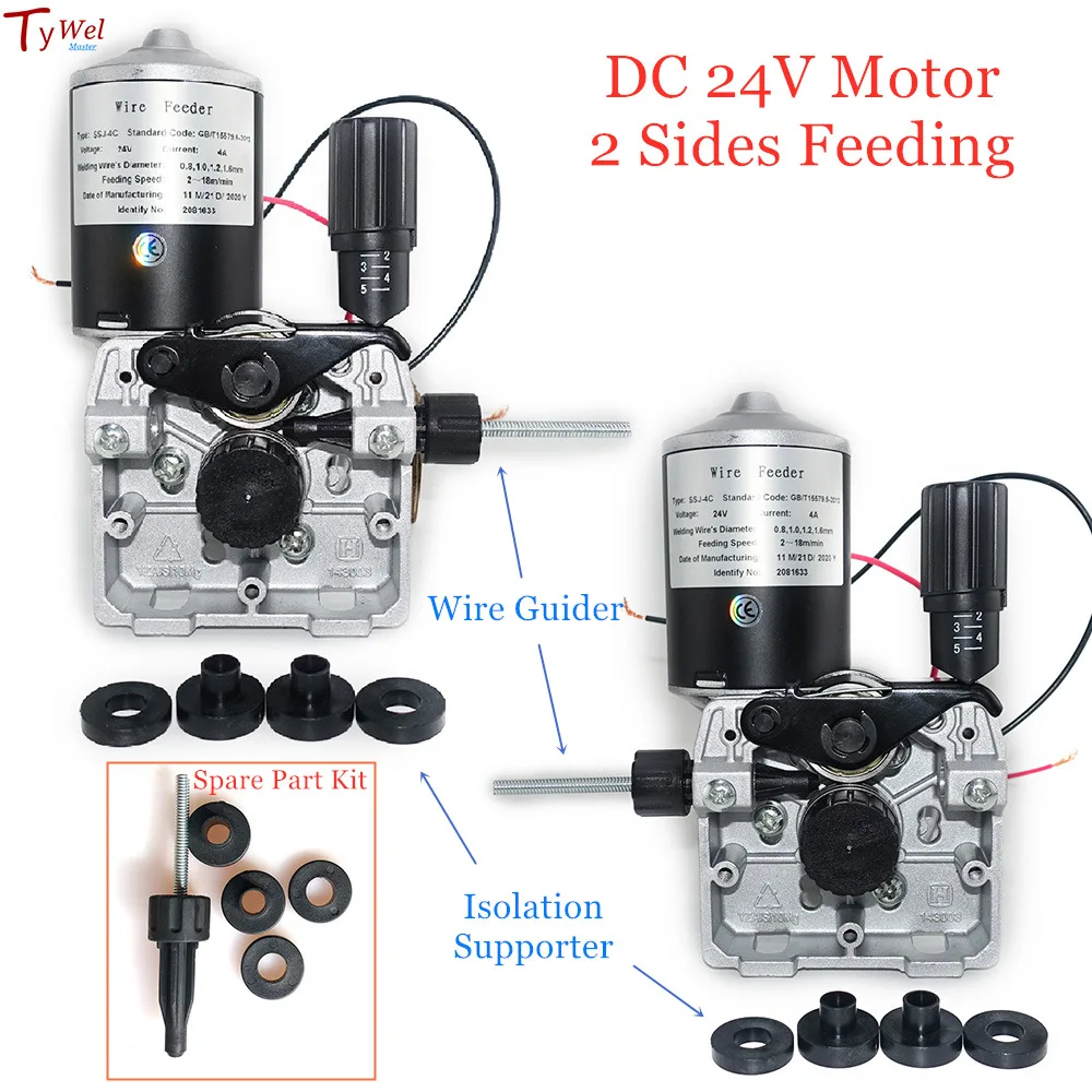 Welding Wire Feeder DC 24V 2 Rolls SSJ-4C Wire Feed Assembly Feeder Roll for Steel Aluminum Flux Cored Wire MIG Welder 3