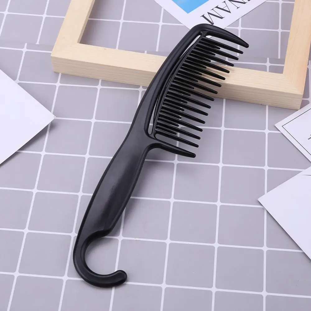 Wide Tooth Salon Hair Comb Antistatic Hairdressing Styling Brush with Curved Hook Curve Design Conforming to Ergonomics