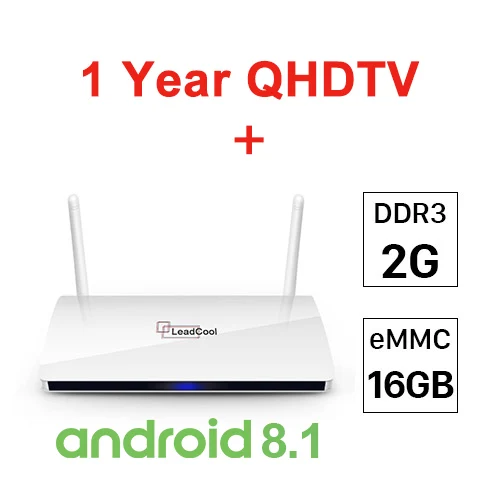 Leadcool Арабский IP tv Франция 1 год QHD tv подписка IP tv Android 8,1 tv Box IP tv Германия французский арабский голландский бельгийский IP tv - Цвет: 2G 16G 8.1