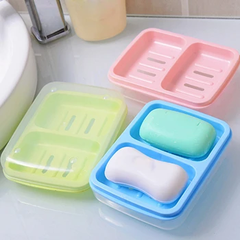 

Portable Double-Position Double Body Soap Box With Lid Drain Soap Box Hand Basin Soap Box Bathroom Accessories