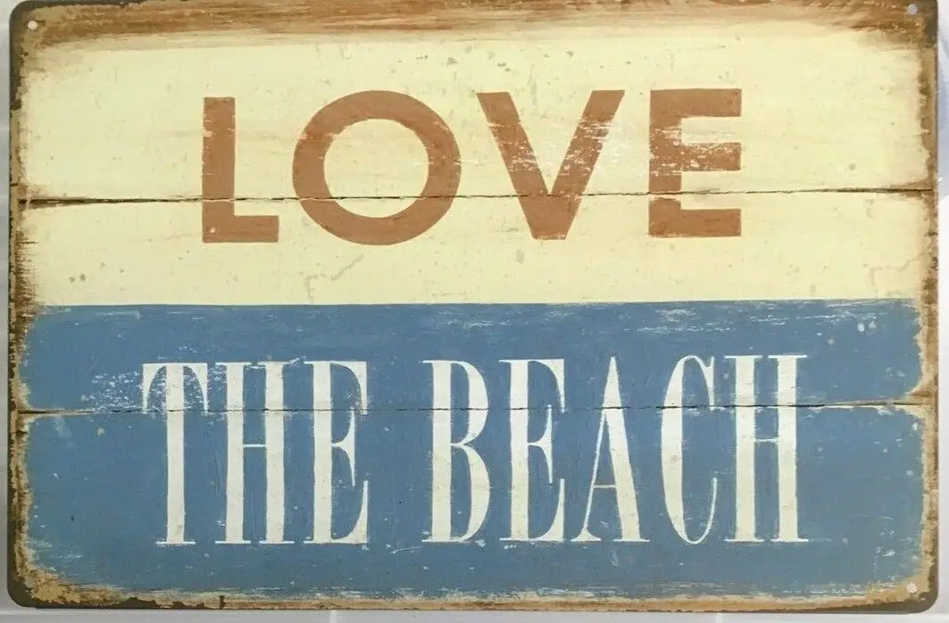 

BEACH Rustic Vintage Tin Metal Sign Man Cave Decor Pub Home Door Vintage Wall Art Poster Plaque