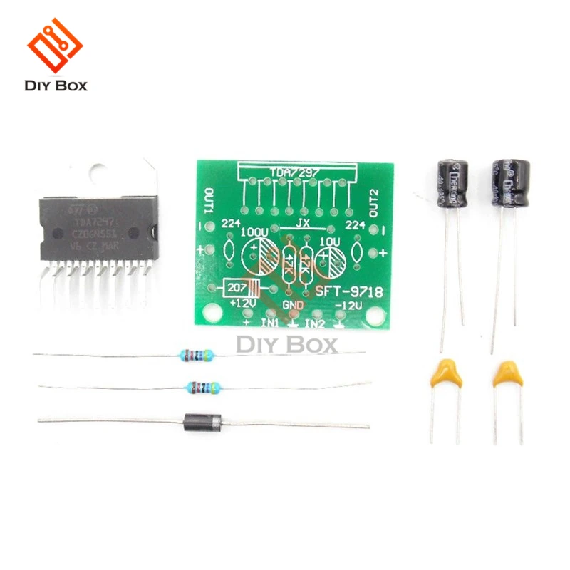 TDA7297 Amplifier Board module Spare Parts DC 12v 2.0 Dual Audio Encoding 15w Electronic Diy Kit Speaker Audio Amplificador, audio amplifier board, rf amplifier, operational amplifier, pre amplifier, audio tube amplifier