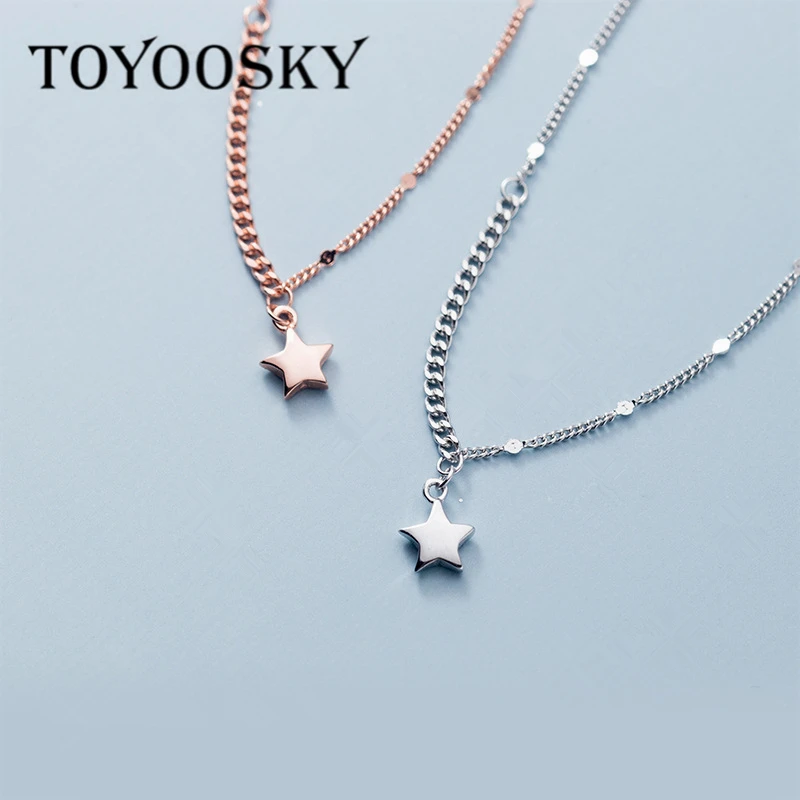 1 Piece Real 925 Sterling Silver Tiny Five-pointed Star Necklace Vintage Collares For Women Birthday Souvenir Boutique Jewelry | Украшения