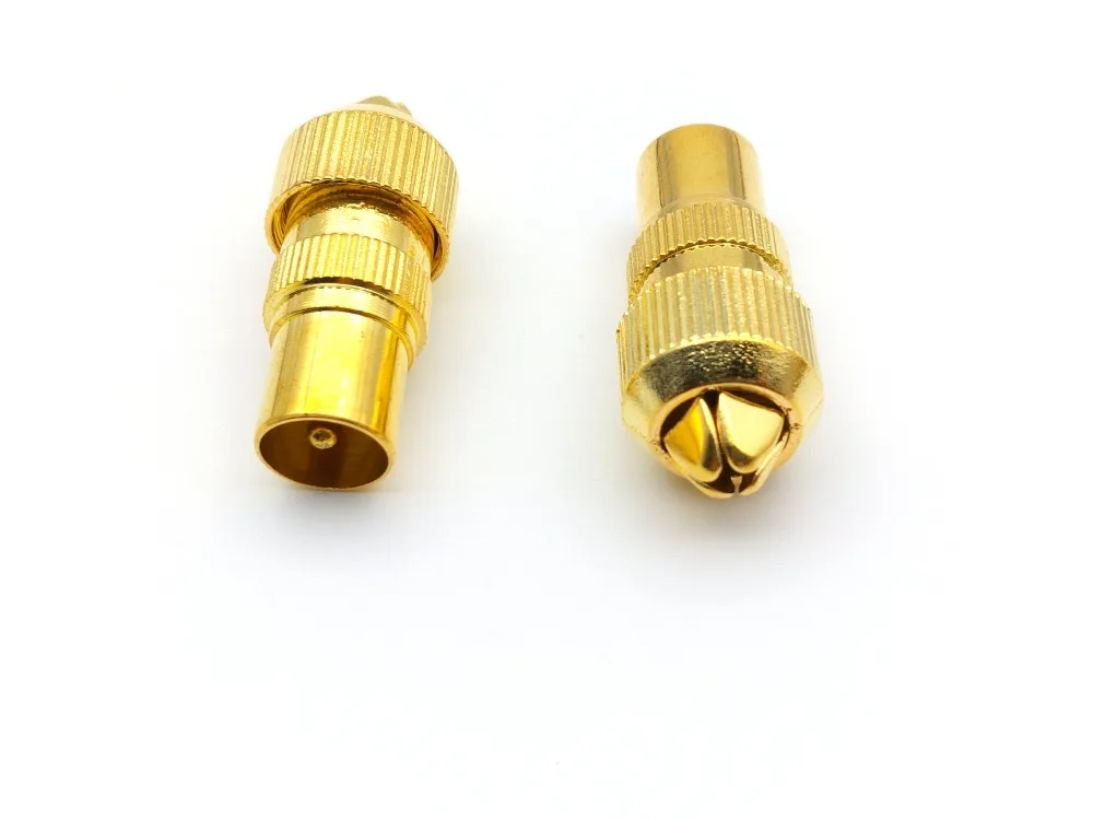 100pcs Gold Plated TV Male Aerial Connector RF Coax Cable Plug Freeview Coaxial New