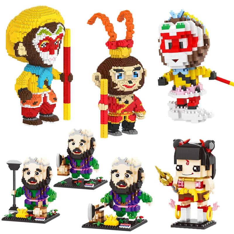 Набор строительных блоков Brickheadz Nezha Sun Wukong кирпичные головки супергероя из