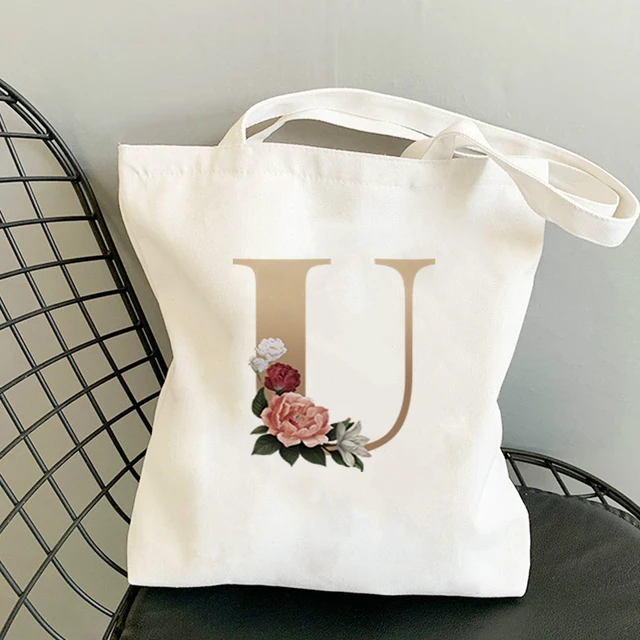 Tote Bag Anime Women Cotton on the Frame Shorts Bags Paper Shopping for Boutique Flower Letter Cart Woman Raffia Shoppers With U