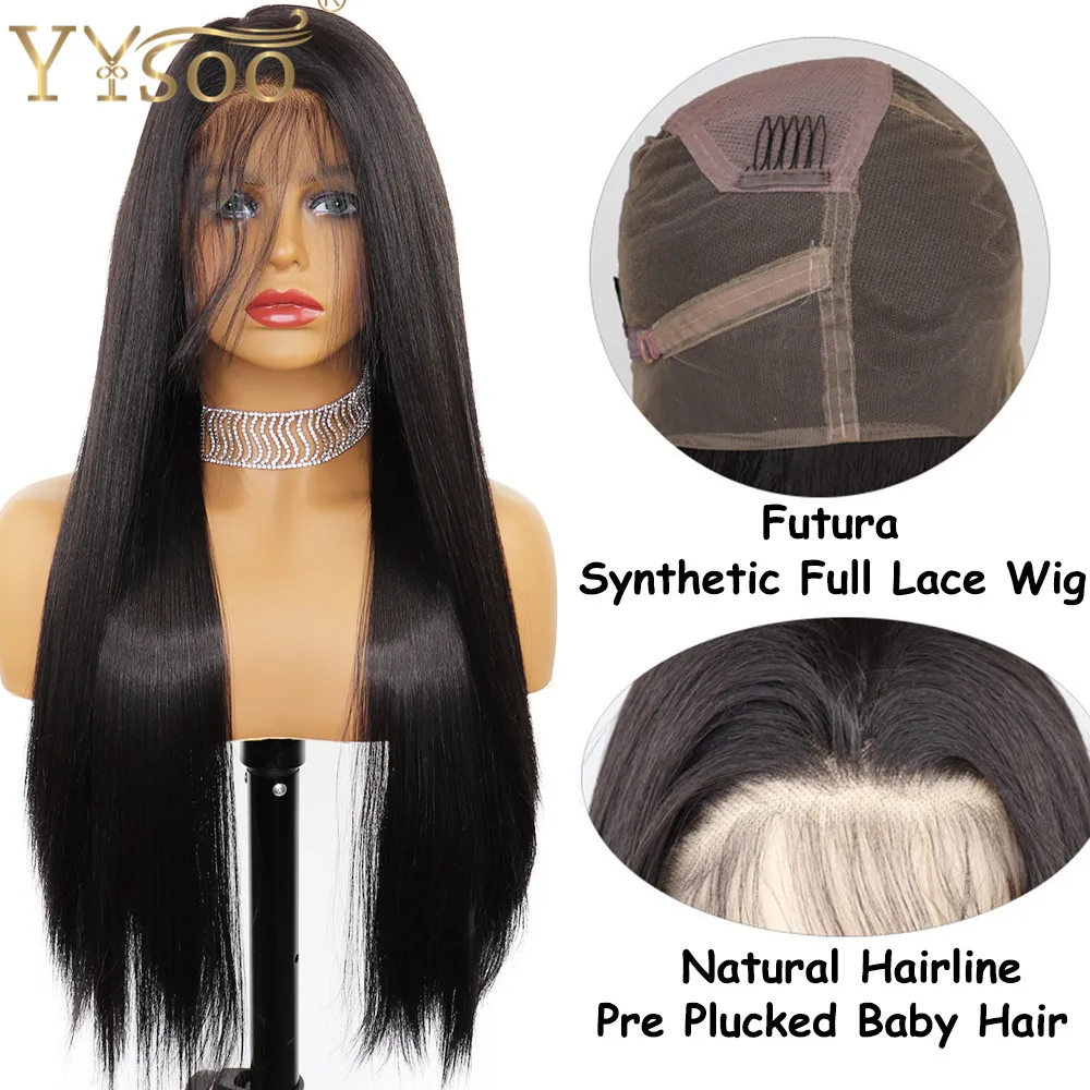 Yysoo Long Straight Full Lace Wigs For Women Black Glueless Heat Resistant Fiber Hair Synthetic Wig Full Hand Tied With Babyhair Synthetic None Lace Wigs Aliexpress Yysoo Long Straight Full Lace Wigs For Women Black Glueless Heat Resistant Fiber Hair Synthetic Wig Full Hand Tied With Babyhair Synthetic None Lace Wigs Aliexpress