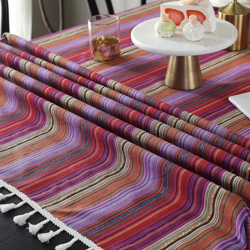 Tassel table cloth Coffe Table Mexican Blanket  Dining Table Cloth Macrame Bohemia Manteles cup mantel mesa kitchen table
