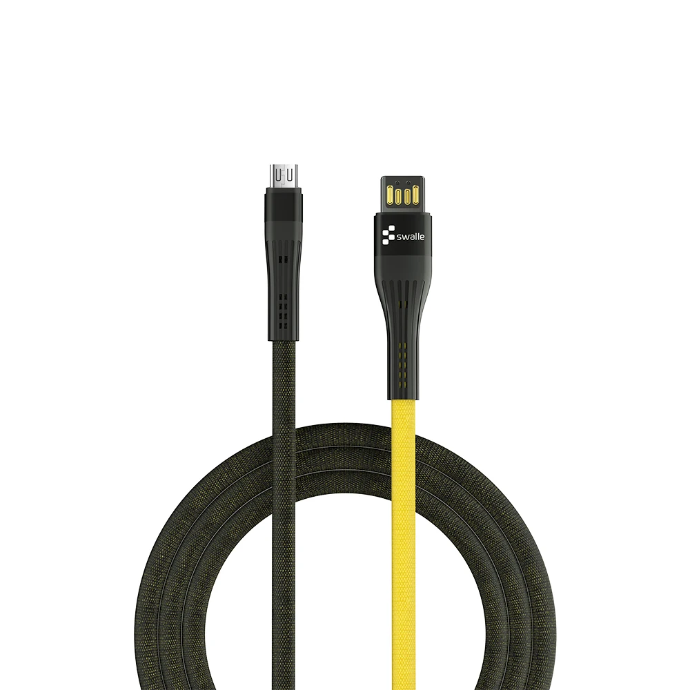Swalle USB кабель для iPhone samsung Xiaomi зарядное устройство для быстрой зарядки Micro USB кабель для мобильного телефона usb type C кабель - Цвет: Micro USB