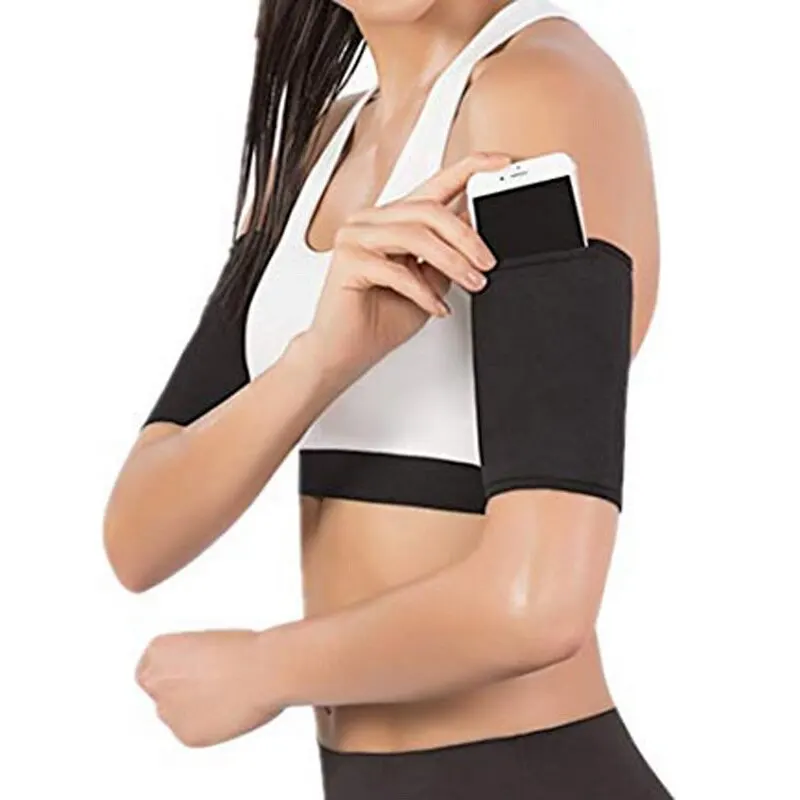 Women Slimming Arm Sleeves Sweat Sauna Running Arm Warmers Sport Sleeve Pad Pocket Neoprene Protective Band slimming trimmer