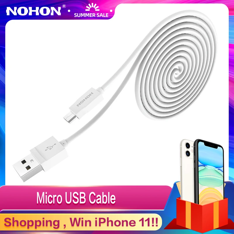Оригинальный кабель NOHON Micro USB для телефонов Samsung Xiaomi Meizu Nokia LG Sony Huawei Android DV MP3