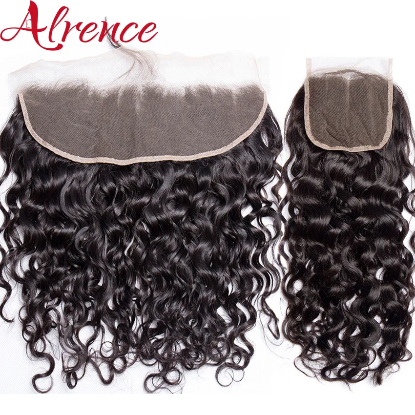 Lace Frontal Only 13x4 Water Wave Closure Human Hair Brazilian Lace Frontal Closure Deep HD Transparent Lace Front Closure Only 1
