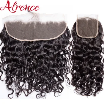 Lace Frontal Only 13x4 Water Wave Closure Human Hair Brazilian Lace Frontal Closure Deep HD Transparent Lace Front Closure Only 1