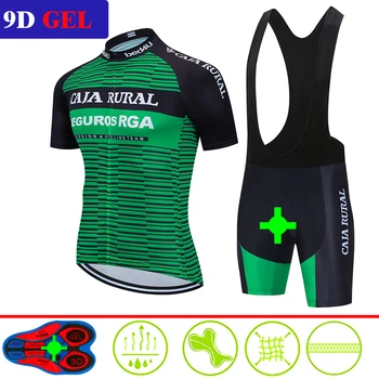 

2019 Pro Tour de Italia Bicycling Maillot Culotte Clothing Green Cycling Team Jersey 12D Gel Pads Bike Shors Set Mens Quick Dry