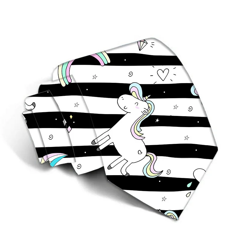 Corbatas estampado 3D de unicornio hombre, corbata de moda informal para Festival, Fiesta, 8cm, cita delgada, corbatas negocios para hombre de seda _ - AliExpress Mobile