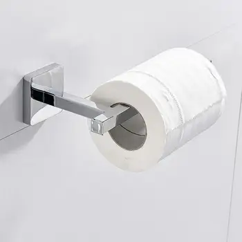 

Bathroom Wall Punch Mount Toilet Paper Holder Tissue Shelf Roll Paper Rack