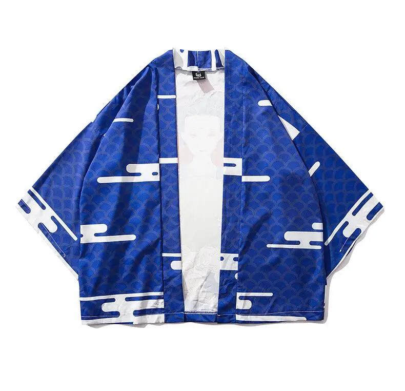 Японские кимоно кардиган для мужчин haori yukata мужской самурайский костюм одежда кимоно куртка мужское кимоно рубашка юката haori - Цвет: style J