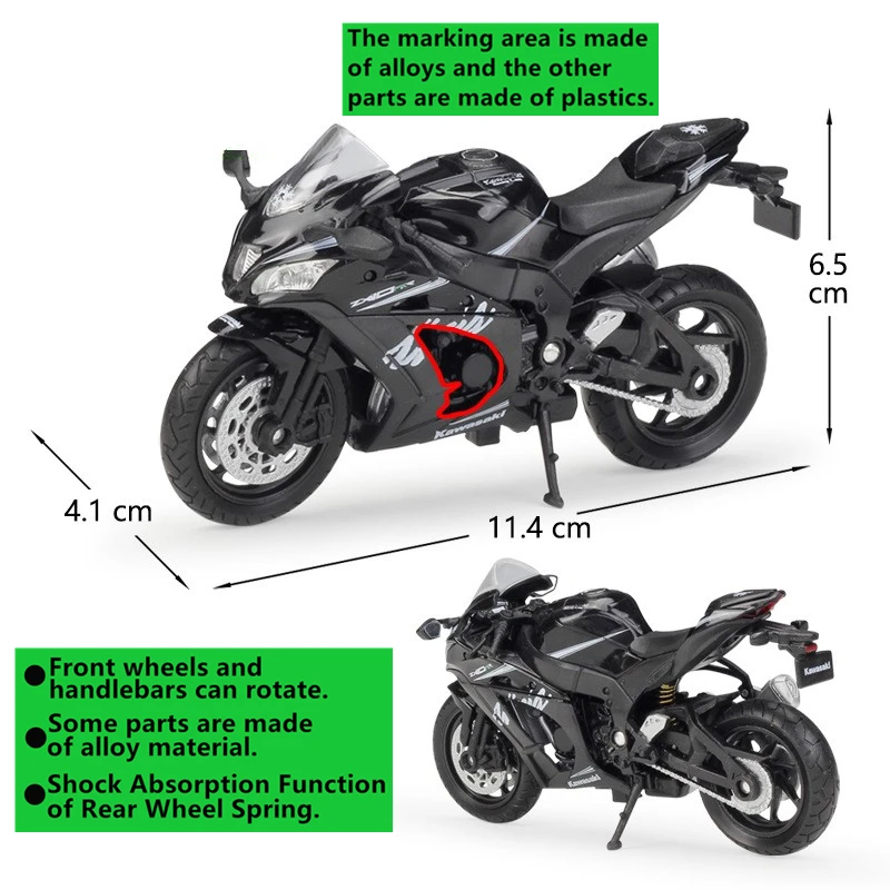 WELLY 1:18 2017 ниндзя ZX10 RR сплав под давлением модель мотоцикла игрушки для детей в