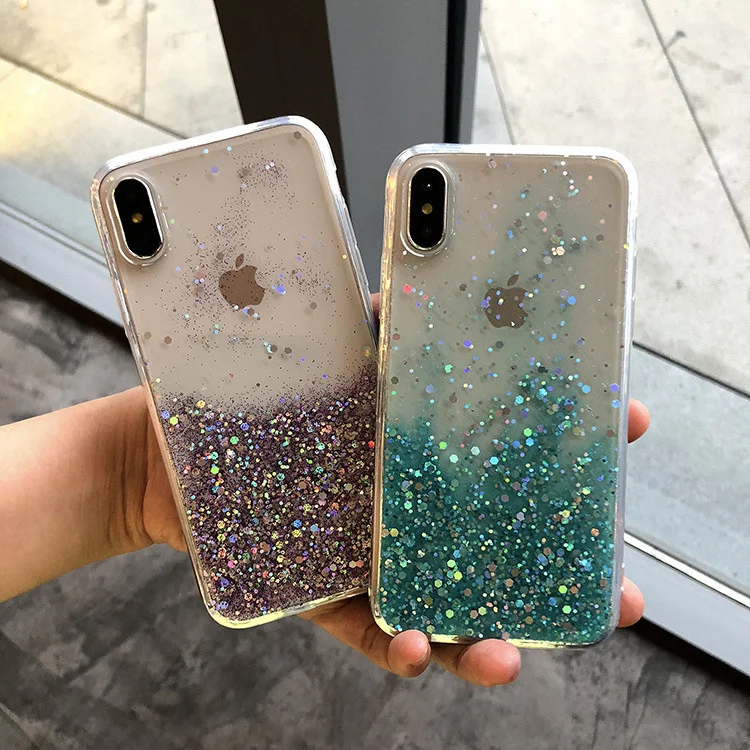 2019 Glitter Luxury Case For Iphone XR Case Iphone 7 6 6s 8 Plus Cases Soft TPU Transparent Cover For Iphone X XS Mas Case