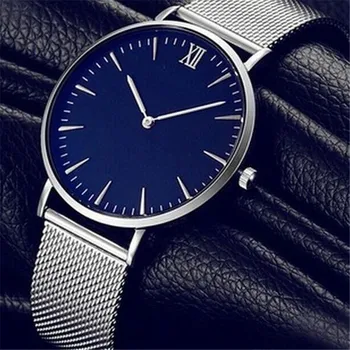 

Fashion No Logo Men's Watch Steel Band Simple Business Watches Men Ultra Thin Dial Quartz Male Clock relogio masculino 2019