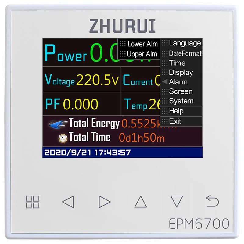 ZHURUI EPM6700 цифровой измеритель переменного тока/мощности/кВтч/русский/40A/60A/80A/120A с