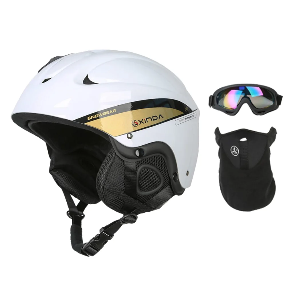 Горячая Распродажа, лыжный велосипедный шлем, цельный, литой, лыжный шлем для взрослых и детей, снежный шлем, безопасный скейтборд, сноуборд, шлем - Цвет: White L