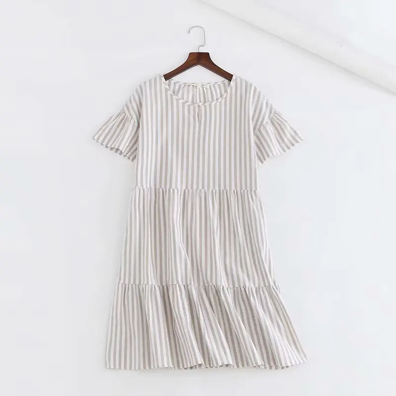 2019 новые женские шикарные в полоску с принтом повседнедневые свободные льняные