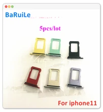BaRuiLe 5pcs SIM Card Tray for iphone 11 Pro Max 11P 11M Single Replacement Part SIM Card Holder