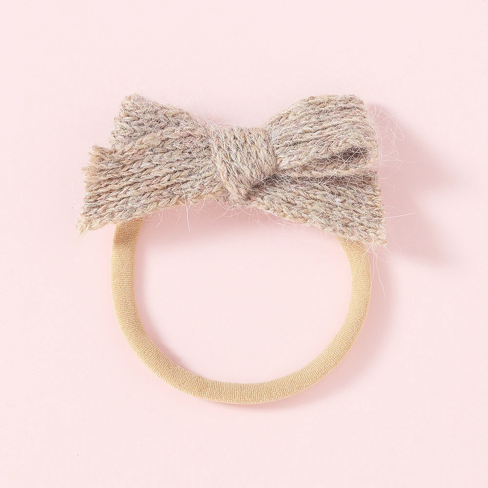 3 headbands 1 шт.; вязаные заколки для волос с бантом для девочек; милые заколки для волос с бантом; вязаная нейлоновая повязка на голову с бантом для детей; украшения для волос для малышей - Цвет: 3 headbands
