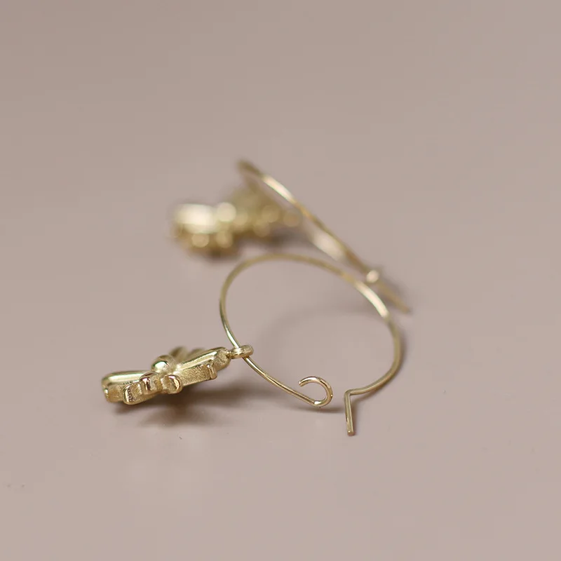 Серьги-кольца с крестом из титановой стали, золотые, женские ретро трендовые, религиозные серьги-капли, серьги-кольца, Ювелирное Украшение для девушек, подарок