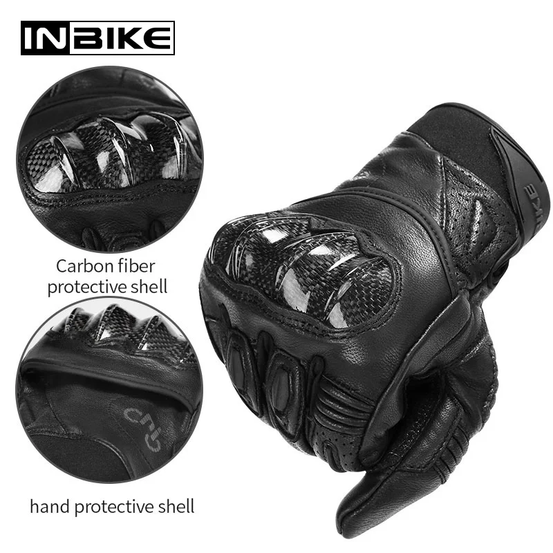 Мотоциклетные Перчатки INBIKE из козьей кожи кожаные ударопрочные митенки с