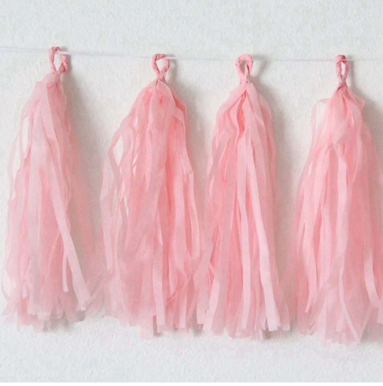 5pcs tassel style 2 Fengrise Свадебные Бумажные цветы с кисточками и помпонами, гирлянда, воздушный шар, лента для детского душа, Детские декоративные аксессуары для вечеринок - Цвет: 5pcs tassel style 2