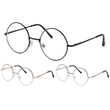 Металлические круглые очки для чтения, прозрачные линзы, женские и мужские очки для близорукости, винтажные близорукие очки-1-1,5-2-2,5-3-3,5-4