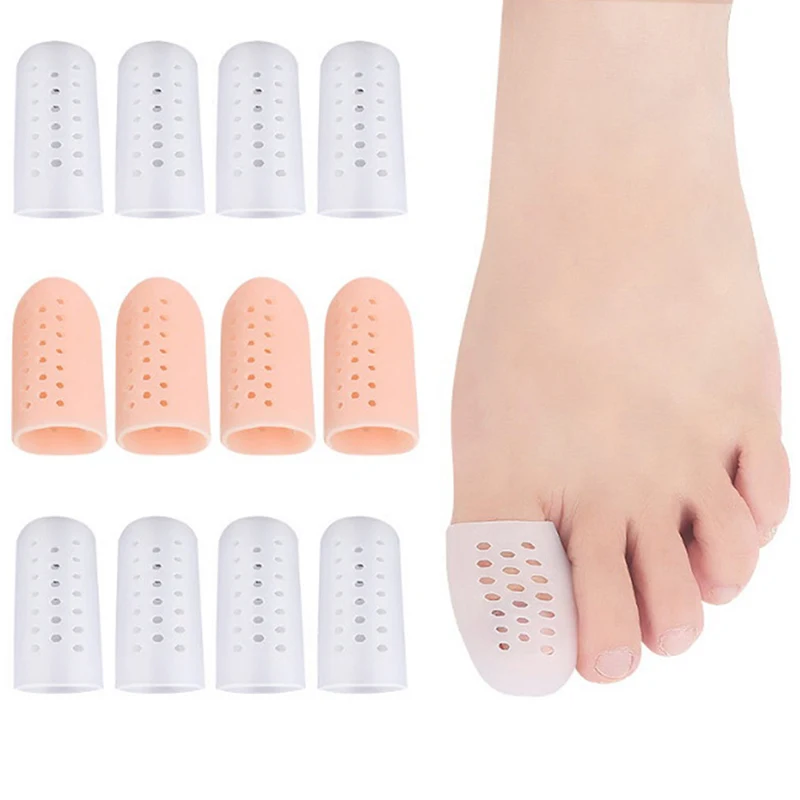 2pcs Big Toe Protector Breathable Silicone Toe Covers Tube With Holes For Corns Calluses Blister Toe Separators 3Sizes 2pcs sphere ball silicone bead molds with holes sphere ball 2 in set