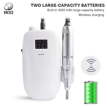 NOQ профессиональный Электрический Маникюрный станок, набор сверл для ногтей, набор для маникюра, педикюра, фрезерования с аккумулятором, Беспроводная зарядка