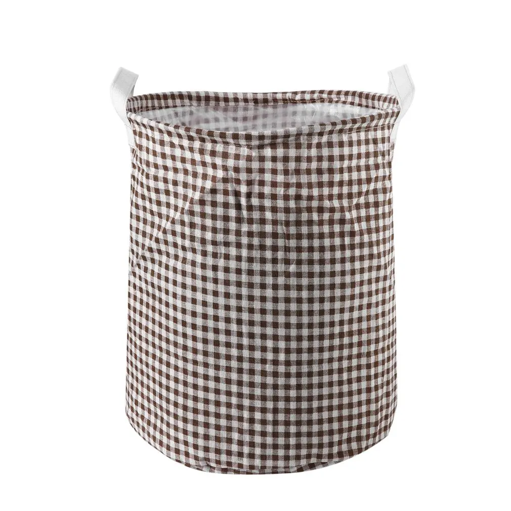 Brown plaid Горячая корзина для белья, сумка для хранения белья, Сортировочная корзина, складная корзина для стирки белья - Цвет: Brown plaid