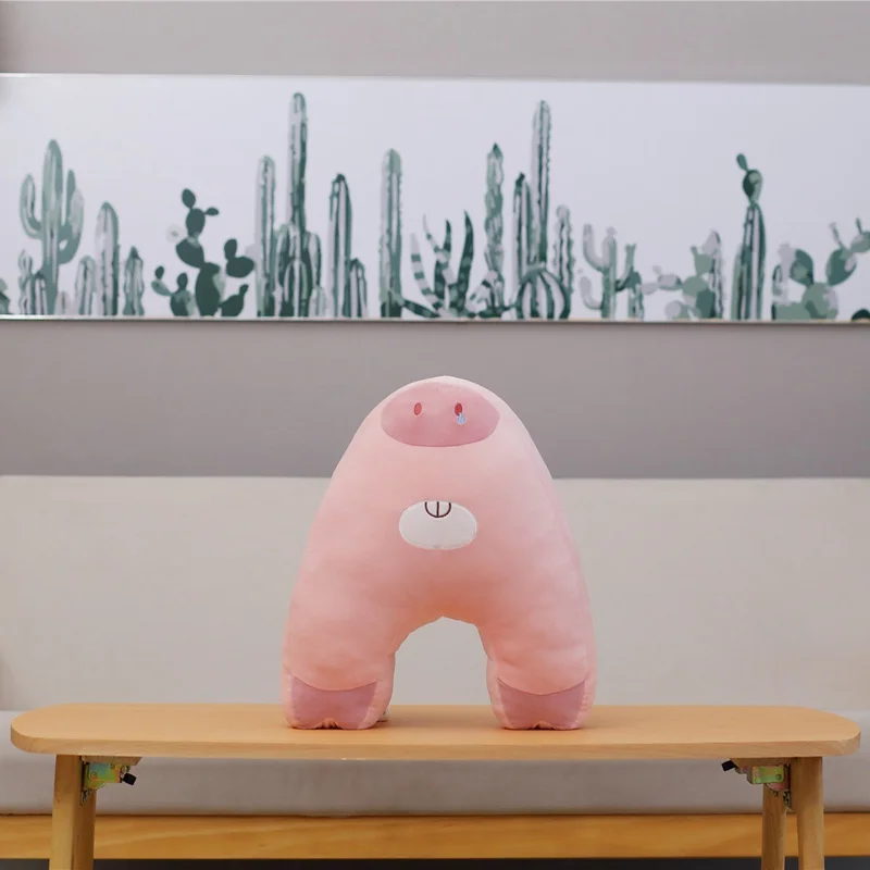 42cm Funny Letter Shape Bear&Elephant&Pig&Crocodile Plush Toy Soft Cartoon Animal Cat&Camel&Crab&Cattle Stuffed Doll Nap Pillows