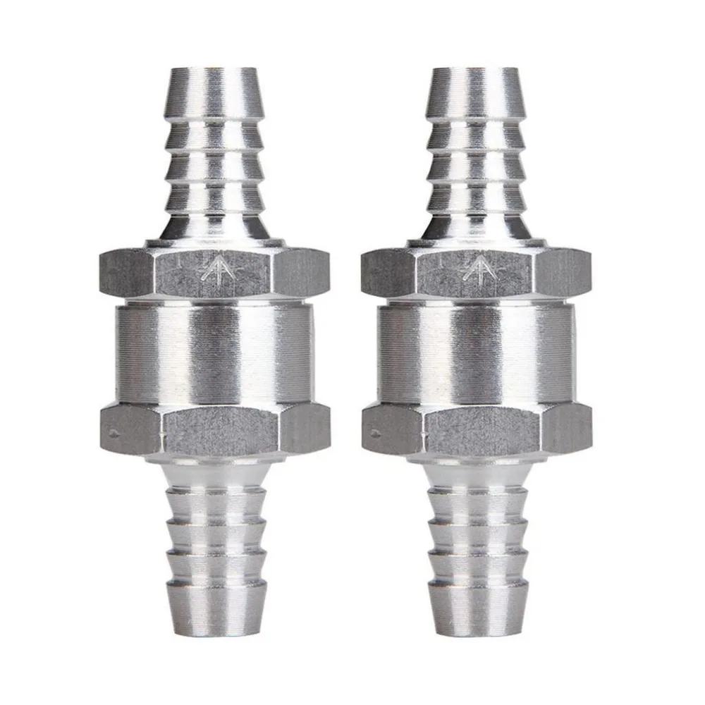 

1 PC 6/8mm 10/12mm Chrome Aluminium Non-return One Way Valve Oil Fuel Petrol Diesel Water