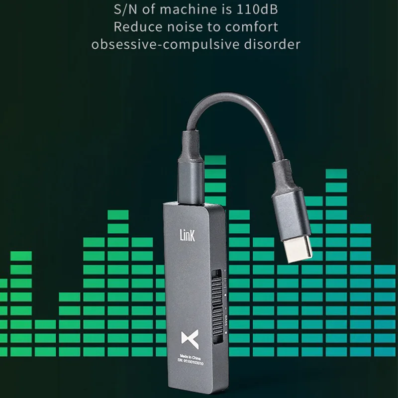 XDUOO Link2 ESS8118EC DSD256 HD HIFI Portable Decoding Headphone Amp Type C DAC Bass Boost with 150mW Amplifier