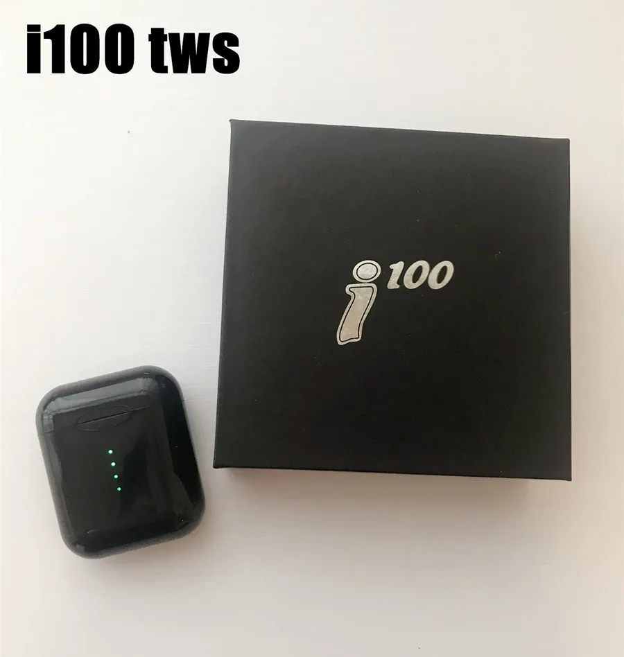 i100black Новые i100 TWS беспроводные bluetooth-наушники 6D Touch Contro спортивные наушники как i10 i20 i30 i60 i100TWS для apple xiaomi huawei - Цвет: i100black