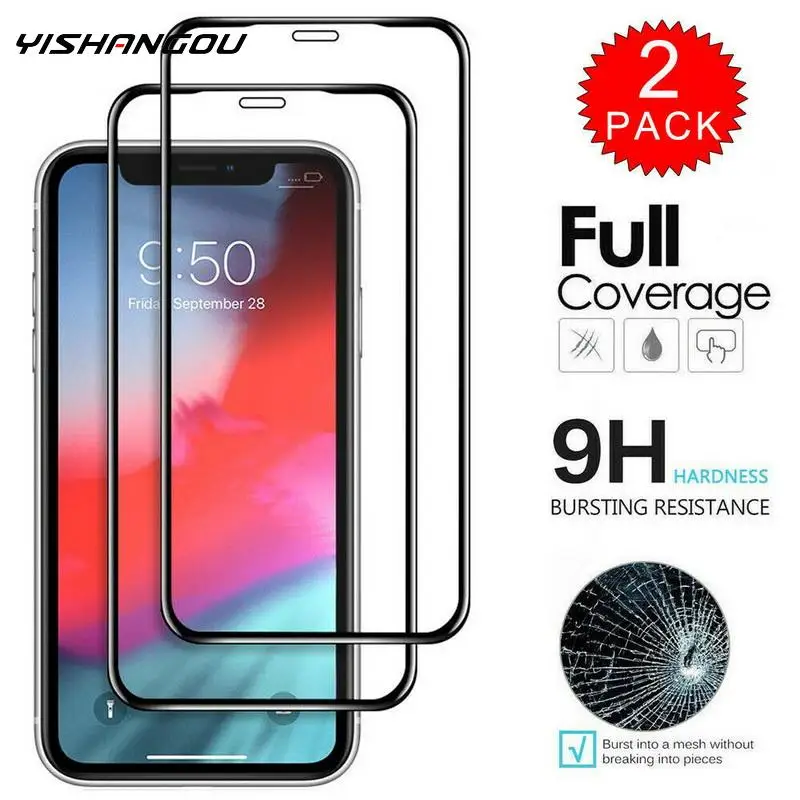 YISHANGOU полное покрытие 10D Закаленное стекло Защитная пленка для экрана для iPhone X XR XS Max 11 Защитная пленка для экрана стекло для iPhone X