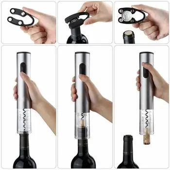 

Dry Battery with Foil Cutter and Vacuum Stopper Kitchen Tools Electric Wine Bottle Opener Corkscrew Automatic Bottle Openers