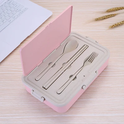 Pink Герметичный Ланч-бокс милый креативный большой емкости Bento box для дома и офиса студенческий Портативный прочный простой детский пищевой контейнер - Цвет: Pink