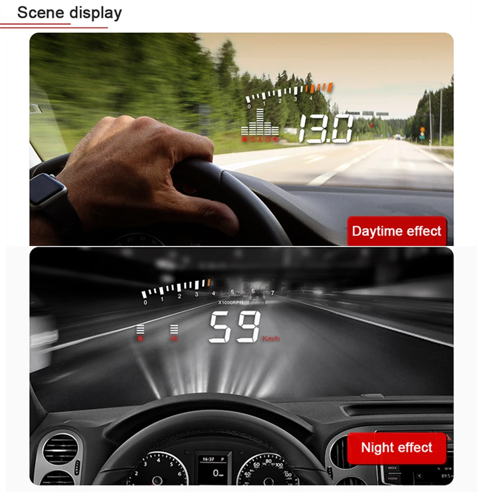 Автомобиль HUD OBD АВТОМАТИЧЕСКИЙ ЭЛЕКТРОННЫЙ Напряжение сигнализации на лобовое стекло Дисплей превышение скорости Предупреждение Системы проектор лобовое стекло