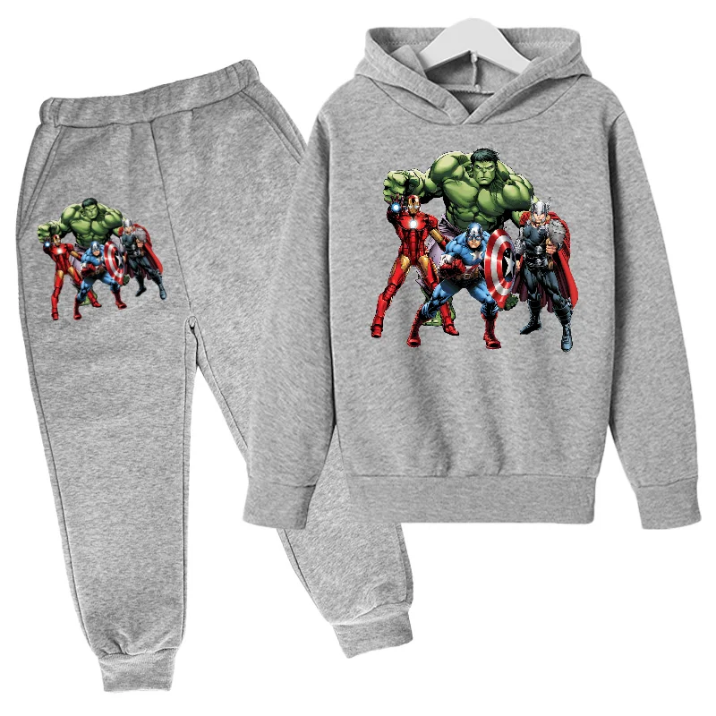 Детский костюм с толстовкой и принтом героев хлопковый топ штаны одежда в стиле