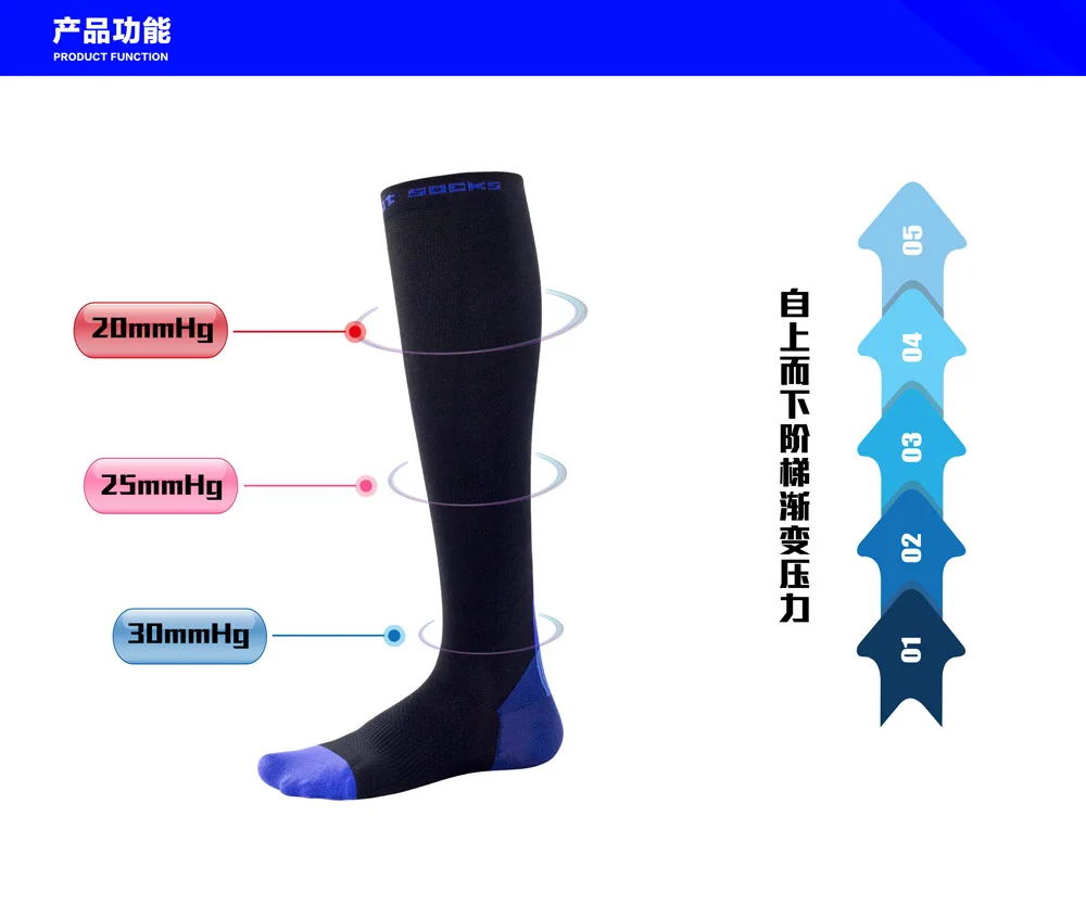 Compression Socks Logo Made Riding Socks 20-30mmHg Elasticity Socks Marathon Socks Sports Customizable Wholesale